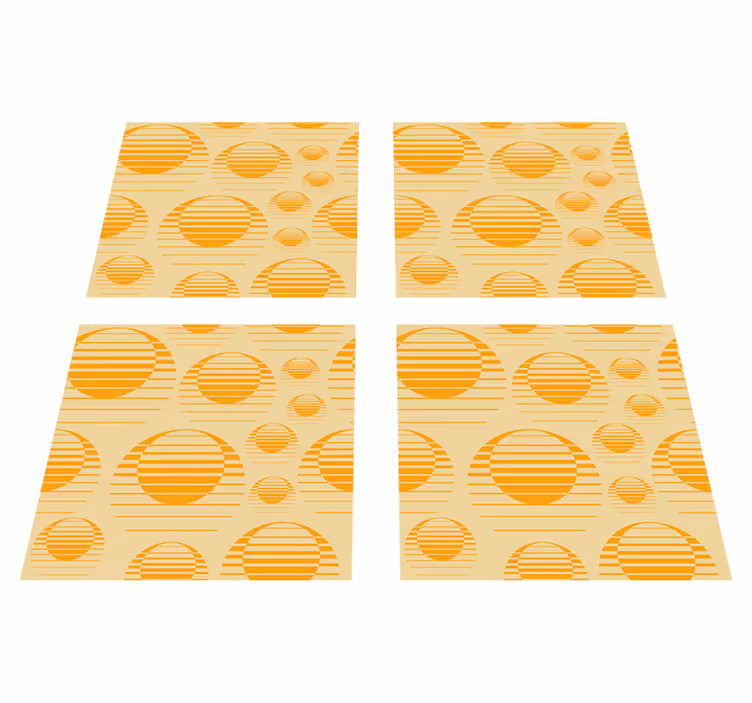 Retro aurinko piirrosoranssi vinyylimatto - Tenstickers