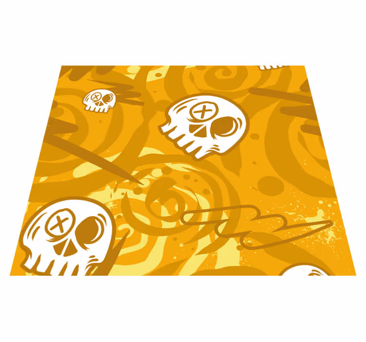 Oranssi vinyylimatto pääkallo-graffiti - Tenstickers