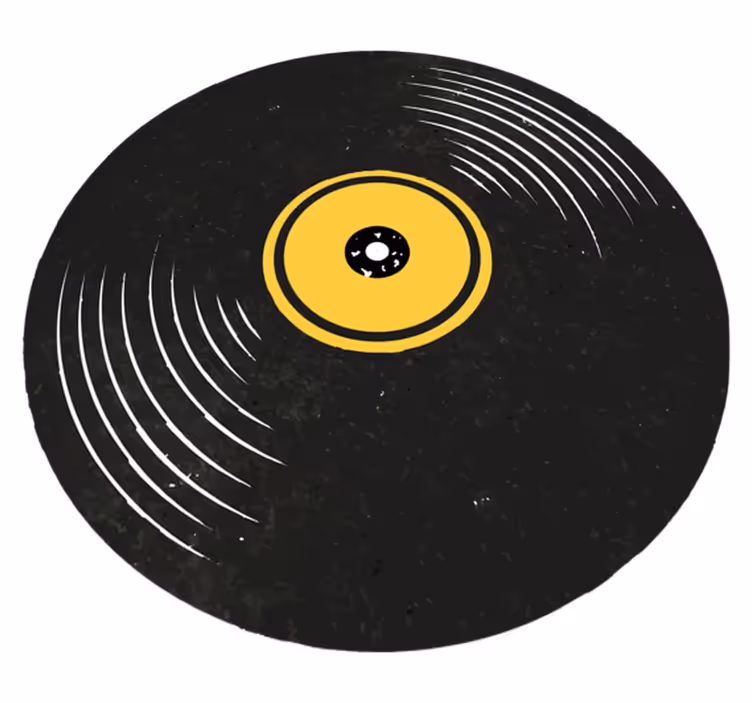 Musta vinyylimatto vintage-levyt - Tenstickers