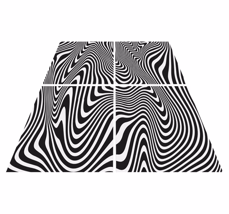 Zebra 3d efekti musta vinyylimatto - Tenstickers