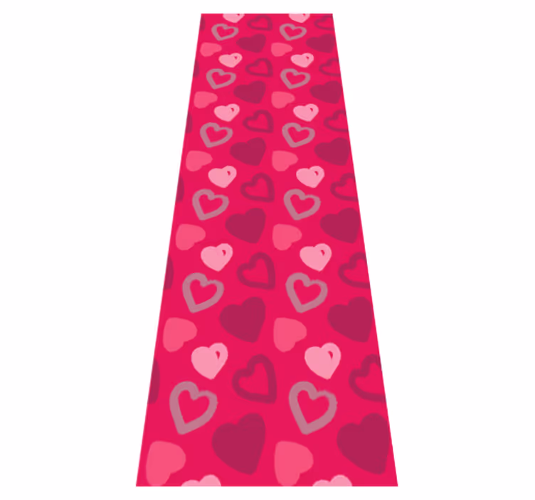 Fuksia sydämet vaaleanpunainen vinyylimatto - Tenstickers