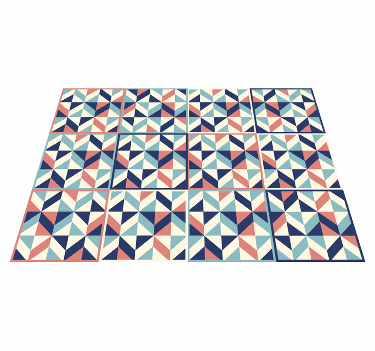Monivärinen rhomboid geometrinen vinyylimatto - Tenstickers