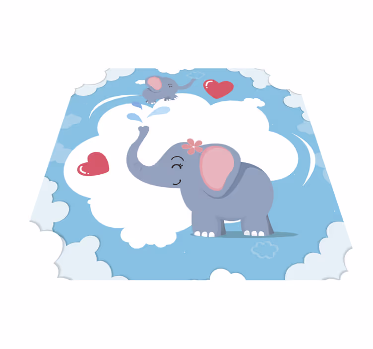 Suloinen elefanttipilvimaisema Vauvan huoneen vinyylimatto - Tenstickers