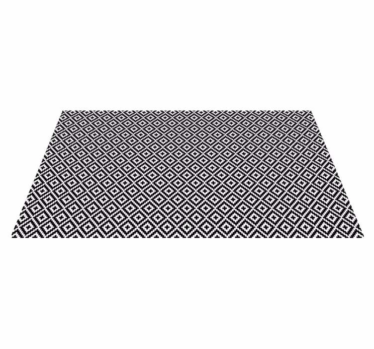 Geometrinen mustavalkoinen kuvio olohuoneen vinyylimatto - Tenstickers