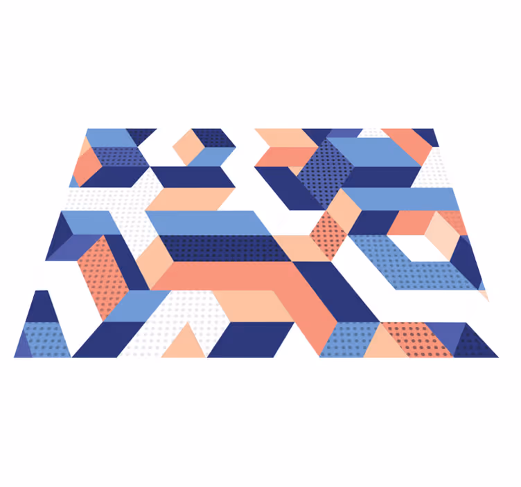 Moderni 3d geometrinen vinyylimatto - Tenstickers