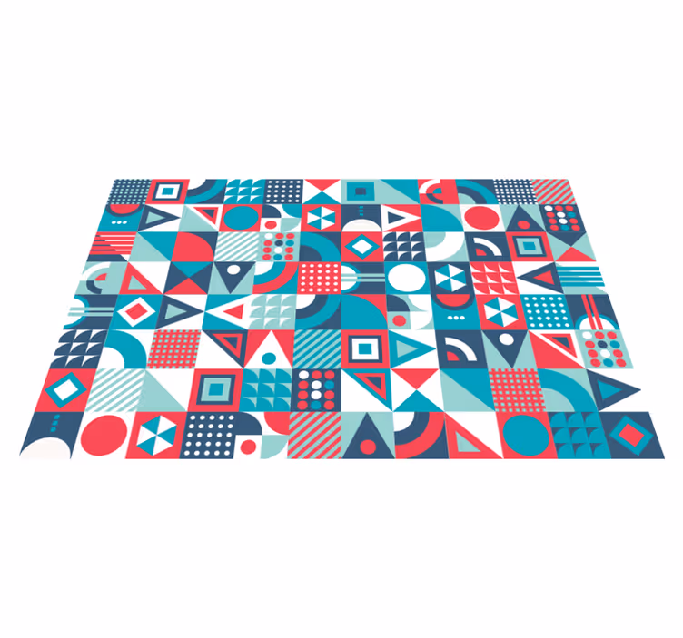 Geometrinen abstrakti kuvio vinyylimatto olohuoneeseen - Tenstickers