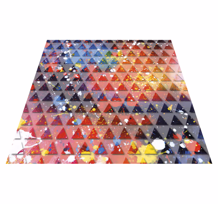 Abstrakti kolmiomosaiikki geometrinen vinyylimatto - Tenstickers