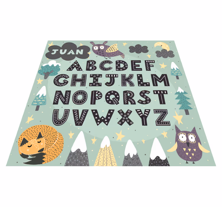 Eläimen aakkoset vinyyli matto nimellä - Tenstickers