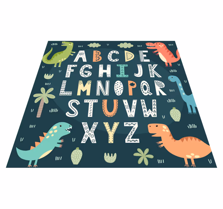 Dinosaurus aakkoset vinyyli matto - Tenstickers