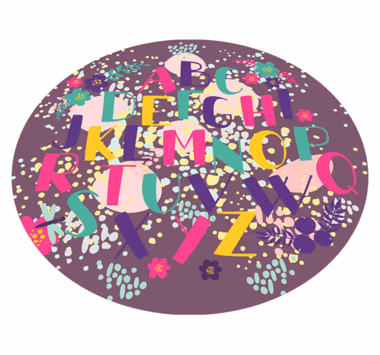 Kukka aakkoset vinyyli matto - Tenstickers