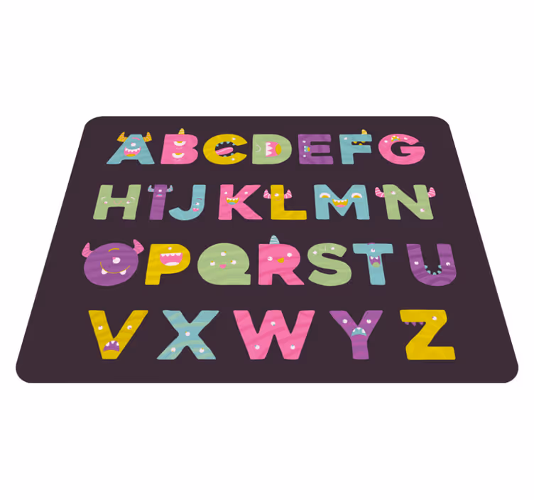 Alkuperäinen hirviömäinen vinyyli-aakkoset matto - Tenstickers