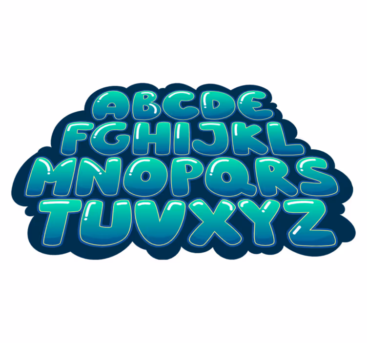Upea aakkoset kuplia vinyyli matto - Tenstickers