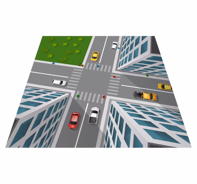 Upea 3d crossroad vinyylimatto - Tenstickers