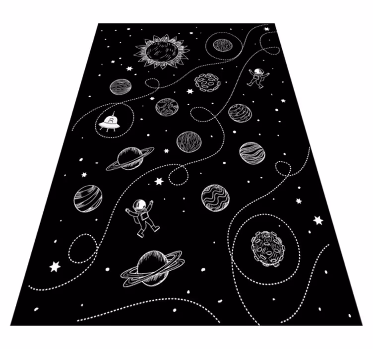 Upea tähti ja planeetta, joka piirtää vinyylimattoa - Tenstickers
