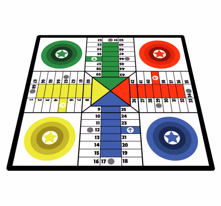 Upea parchis-lautapeli vinyylimatto - Tenstickers