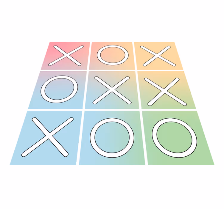 Tic-tac-toe-leikkiä vinyylimatto peli - Tenstickers