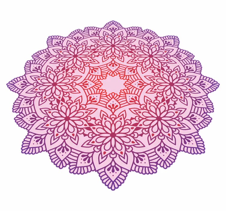 Tyylikäs kukka värikäs mandala vinyyli matto - Tenstickers