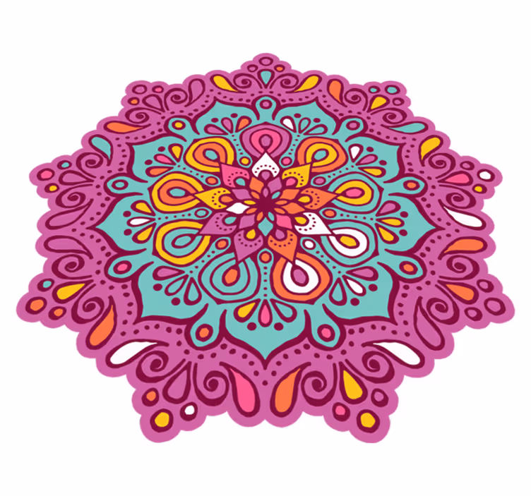Kukka mandala vinyyli matot - Tenstickers