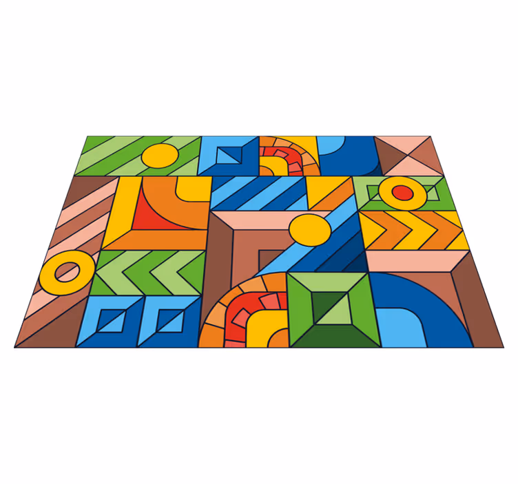 Hämmästyttävä värillinen abstrakti mosaiikkivinyylimatto - Tenstickers
