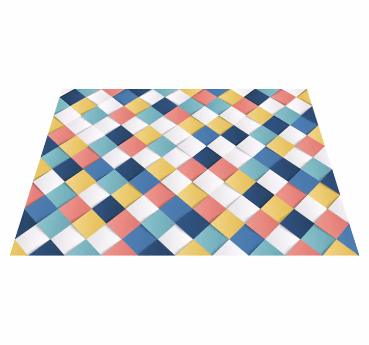 Ihana 3d neliöt mosaiikki vinyyli matto - Tenstickers