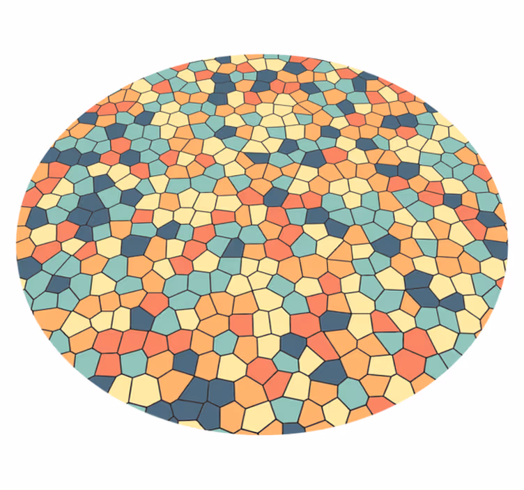 Pyöreä vinyyli mosaiikki matto pastelli - Tenstickers