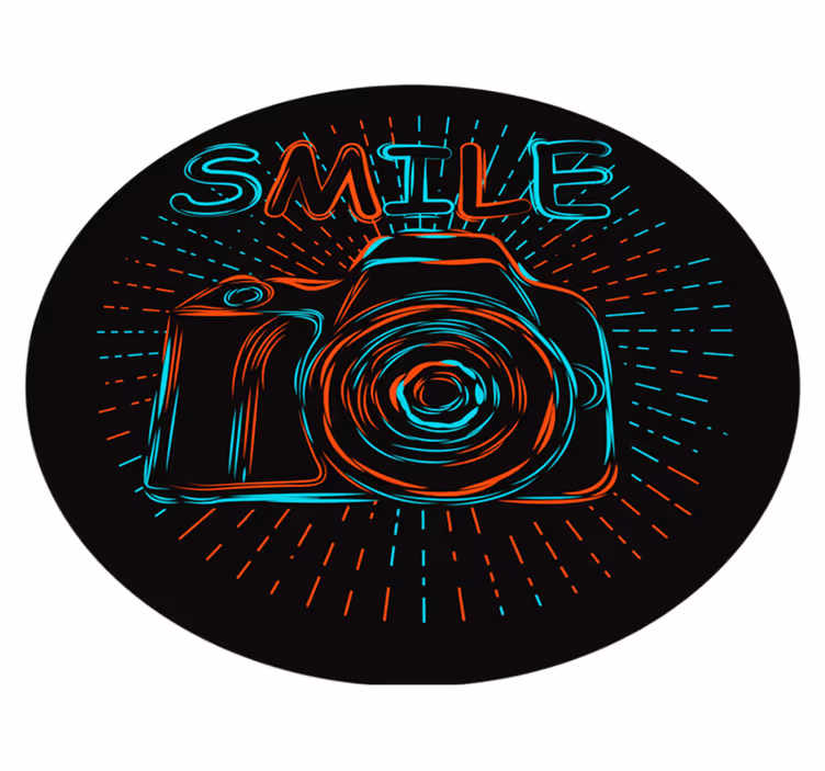 Retrokamera vinyylimatto vintage-tyyliin - Tenstickers