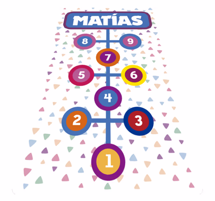 Hauska muokattava hopscotch-pelin vinyylimatto - Tenstickers