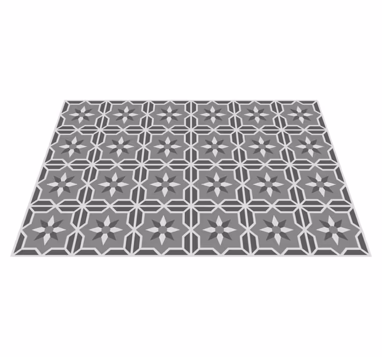 Harmaa geometrinen vinyylimatto keittiöön - Tenstickers