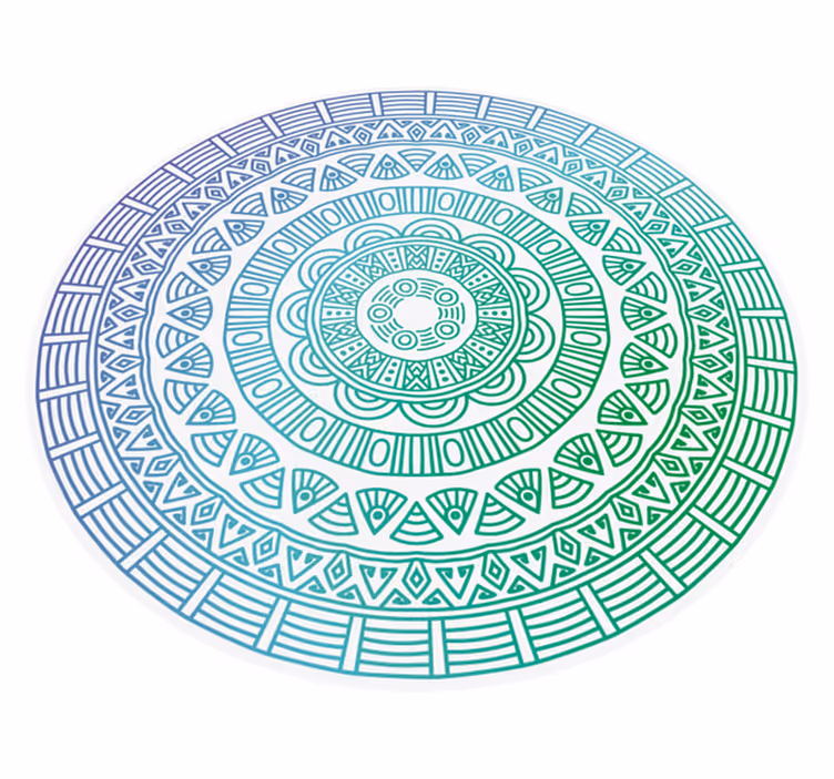 Upea koristeellinen pyöreä mandala-vinyylimatto - Tenstickers