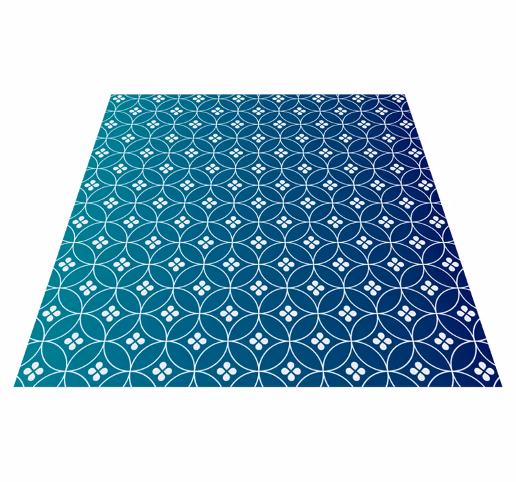 Upea sininen geometrinen vinyylimatto - Tenstickers