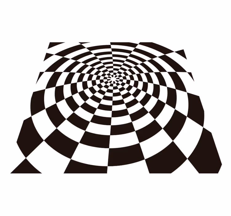 Optinen illuusio ruudullinen vinyylimatto geometrinen - Tenstickers