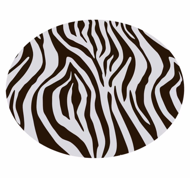 Mahtava pyöreä seepra-eläinpainatus vinyylimatto - Tenstickers