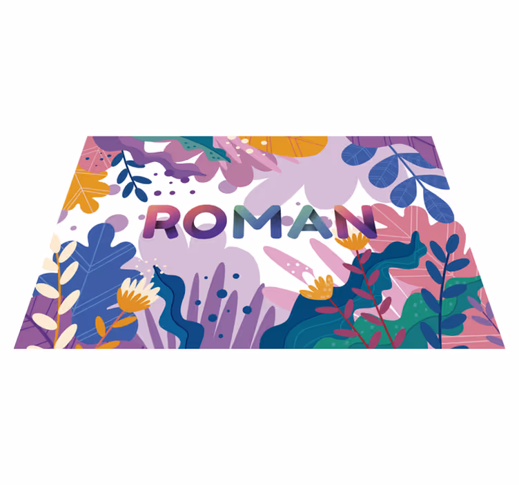 Upea trooppinen kukka vinyyli matto nimellä - Tenstickers