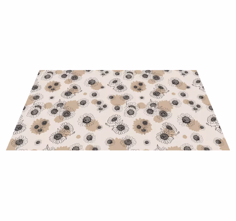 Upea kukkaisa beige vinyylimatto - Tenstickers