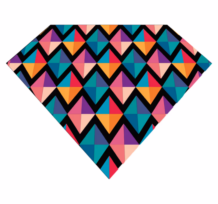 Värikkäitä timantteja geometrinen vinyylimatto - Tenstickers