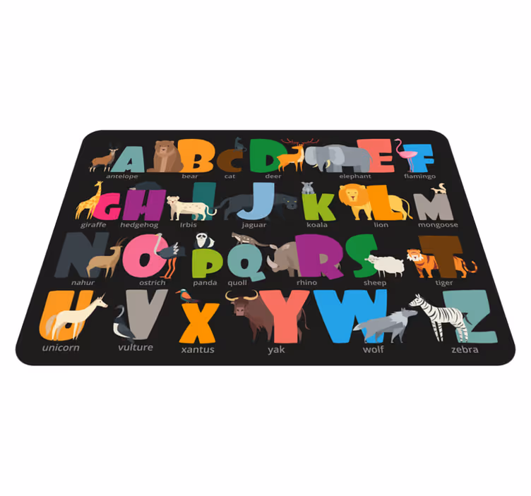 Eläimen aakkoset en vinyyli aakkoset matto - Tenstickers