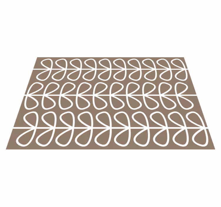 Beige lehdet kuvio etnisiä vinyyli mattoja - Tenstickers