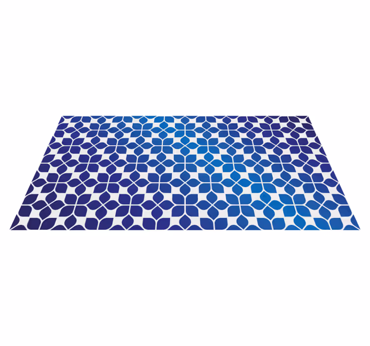 Siniset kukat mosaiikkivinyyli matto - Tenstickers