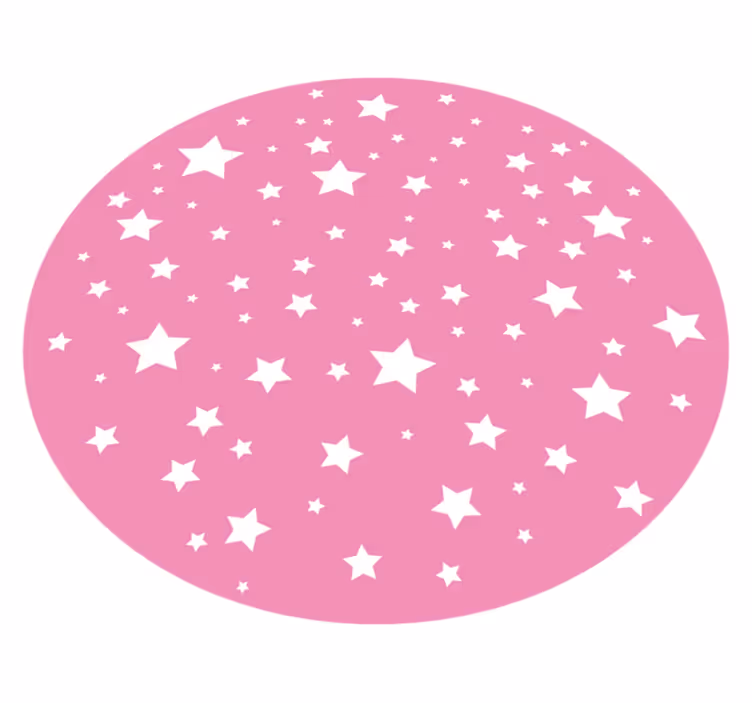 Tähtien vaaleanpunainen ympyrä tähti vinyylimatto - Tenstickers