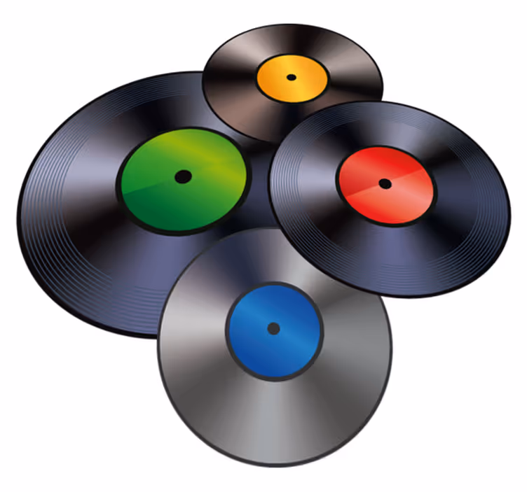 Tietueet vinyylimatto retro - Tenstickers