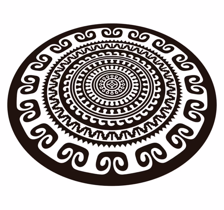 Mustavalkoinen mandala makuuhuoneen vinyylimatto - Tenstickers