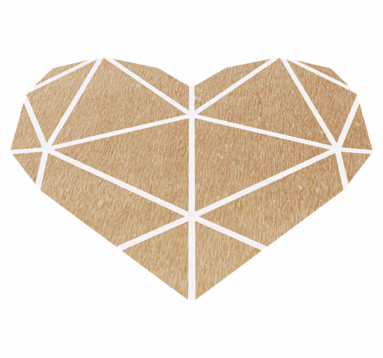 Beige sydämen geometrinen vinyylimatto - Tenstickers