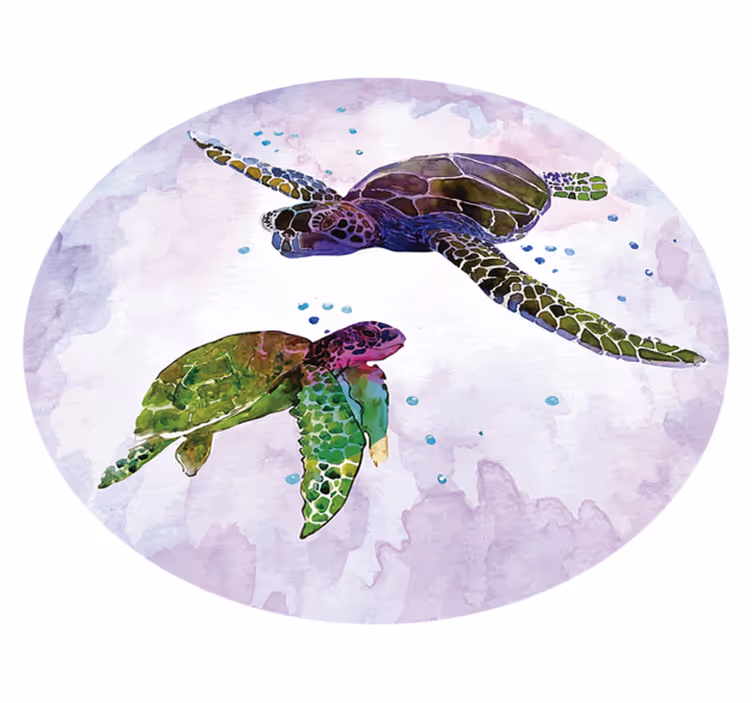 Pain art kilpikonnat eläin vinyyli matto - Tenstickers