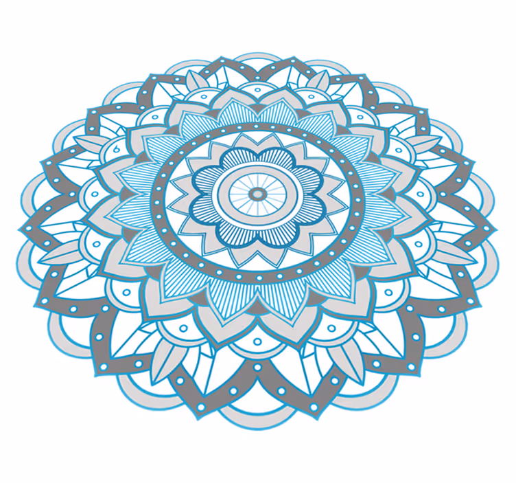 Kaunis pyöreä mandala vinyylimatto - Tenstickers