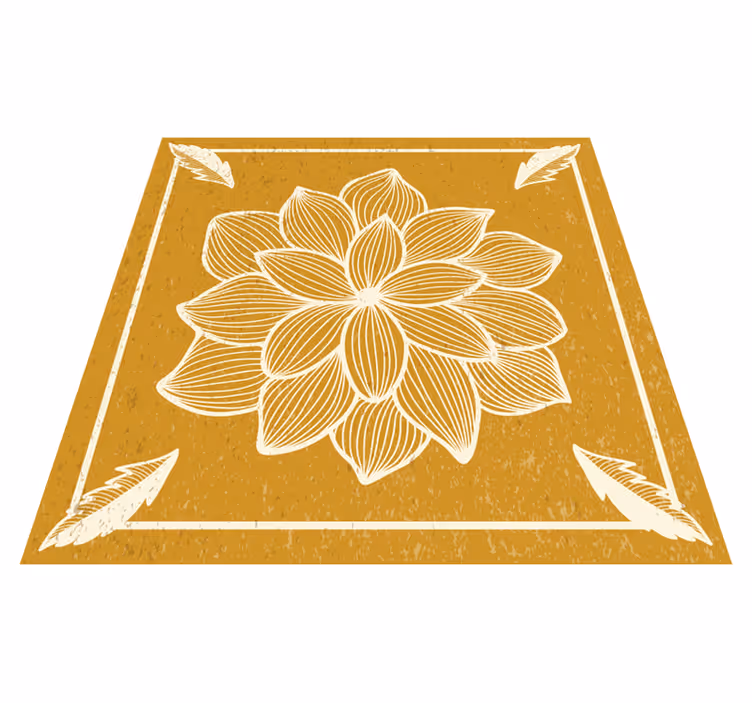 Kultainen kukkakuvio kukka vinyylimatto - Tenstickers