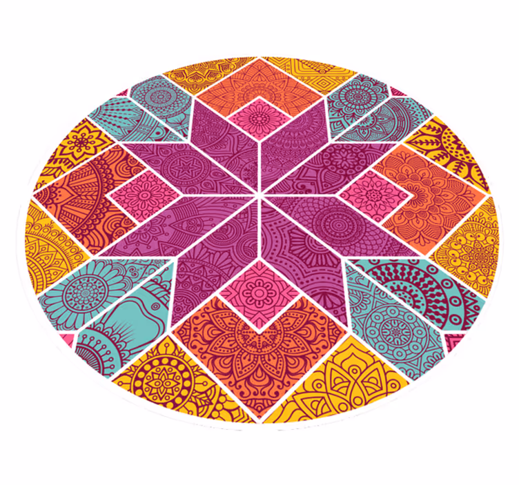 Värikäs paisley vinyylimatto mosaiikki - Tenstickers