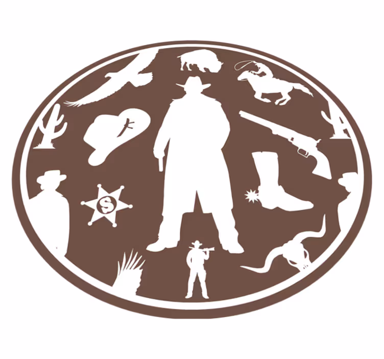 Cowboy ja hevoset malli makuuhuone vinyylimatto - Tenstickers