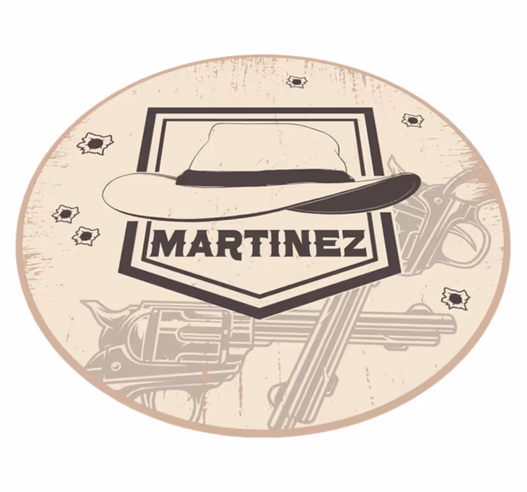 Hieno cowboy-hattu nimellä nimi vinyylimatto - Tenstickers