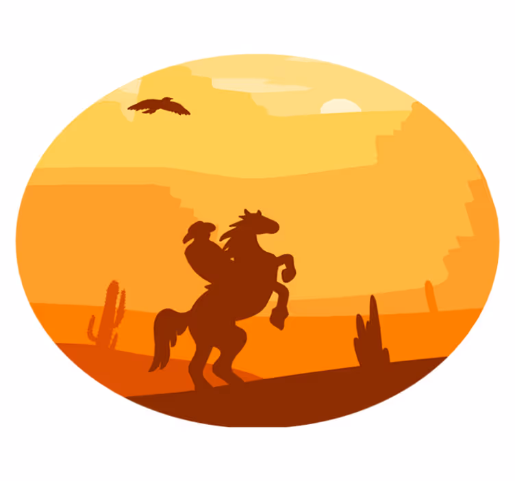 Auringonlaskun siluetti eläin vinyylimatto - Tenstickers