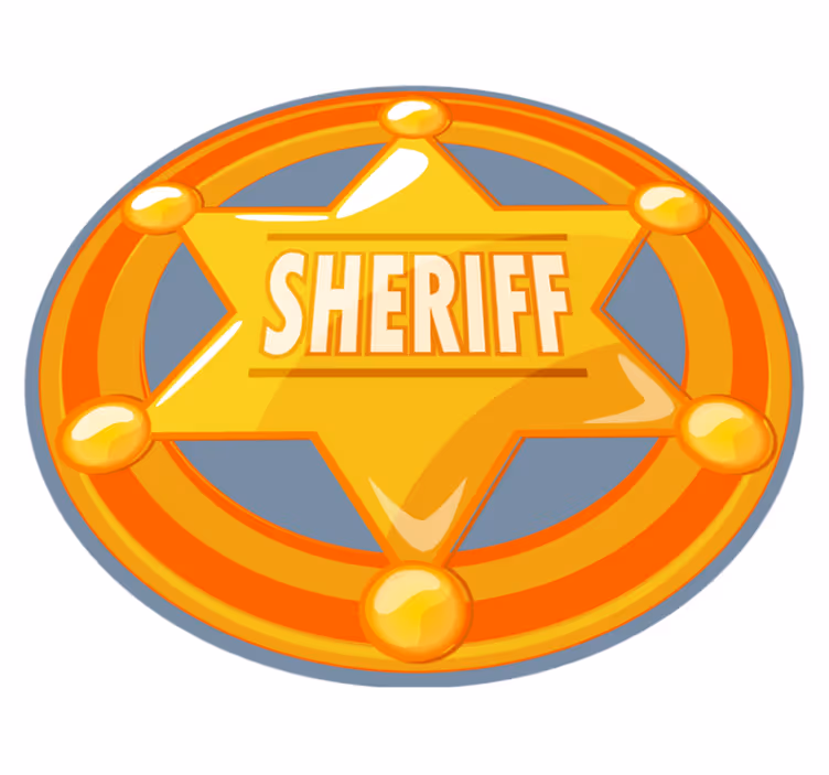 Sheriffin kunniamerkki vinyylimatto peli - Tenstickers